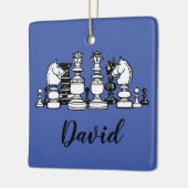 Schaakthema gepersonaliseerd Ornament (Links)