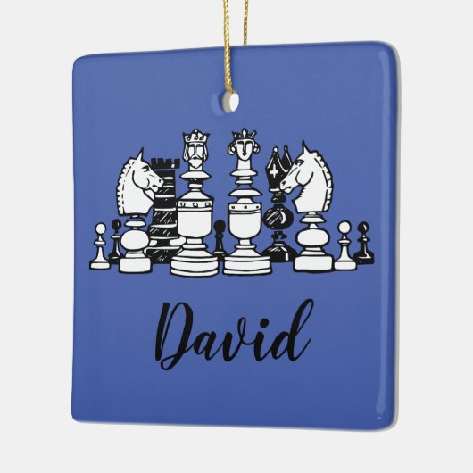 Schaakthema gepersonaliseerd Ornament (Links)