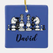 Schaakthema gepersonaliseerd Ornament (Voorkant)