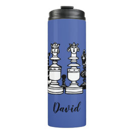 Schaakthema gepersonaliseerde Drink Tumbler Thermosbeker