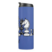 Schaakthema gepersonaliseerde Drink Tumbler Thermosbeker (Geroteerd rechts)
