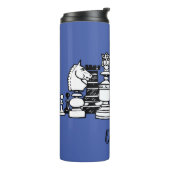 Schaakthema gepersonaliseerde drinkbeker thermosbeker (Gedraaid links)