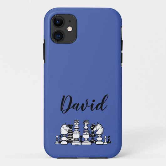 Schaakthema gepersonaliseerde iPhone hoes (Achterkant)