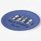 Schaakthema gepersonaliseerde papieren Borden Papieren Bordje (Gekanteld)