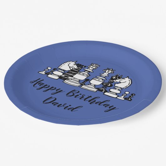 Schaakthema gepersonaliseerde papieren Borden Papieren Bordje (Gekanteld)