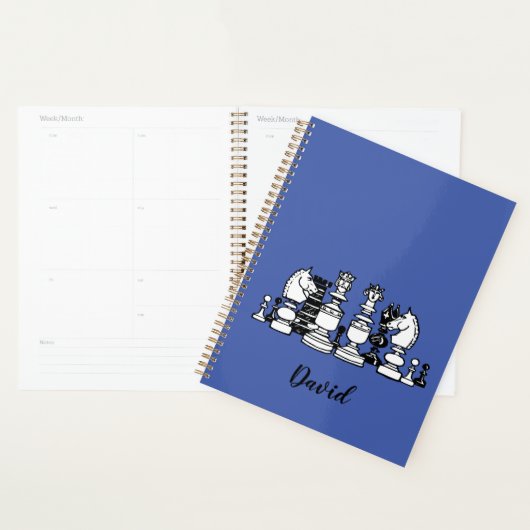 Schaakthema gepersonaliseerde planner Notitieboek (Display)