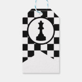 Schaakthema Gift Labels - Zwart & Wit Design Cadeaulabel (Achterkant)