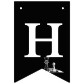 Schaakthema Happy Birthday Banners - Zwart & Wit (Tweede vlag)