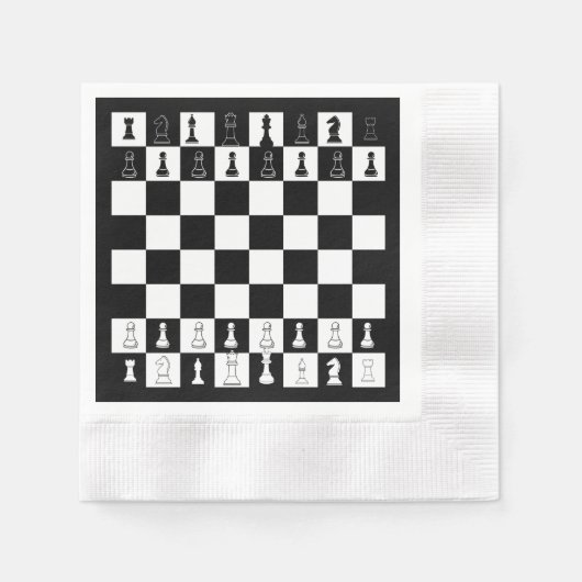 Schaakthema Papieren servetten - Elegant Schaakbor (Voorkant)