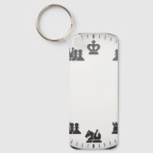 Schaakthema wandklok sleutelhanger (Voorkant)
