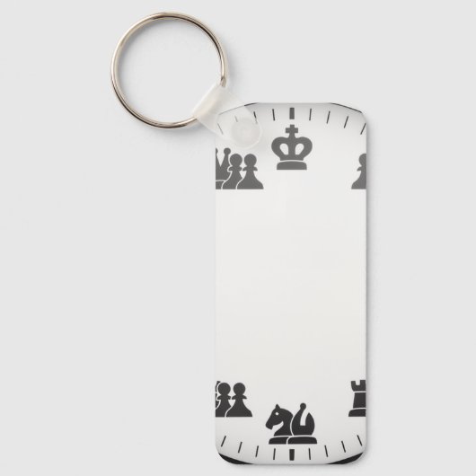 Schaakthema wandklok sleutelhanger (Voorkant)