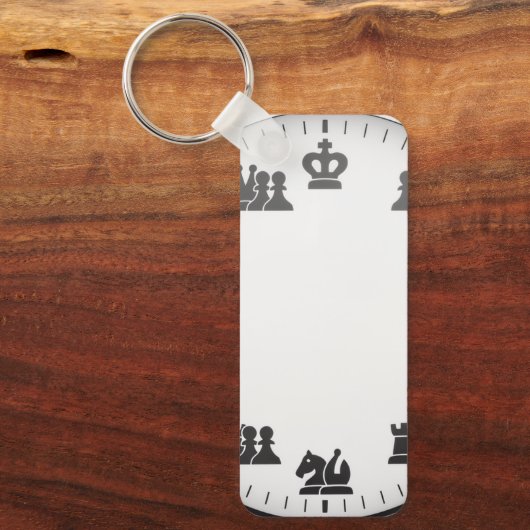 Schaakthema wandklok sleutelhanger (Voorkant)