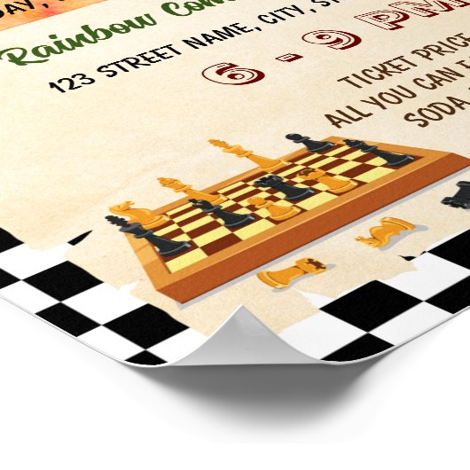 Schaaktoernooi evenement flyer poster (Hoek)