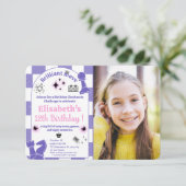 Schaaktoernooi verjaardagsfeest voor meisjes Foto  Kaart (Staand voorkant)