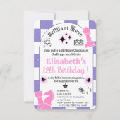 Schaaktoernooi Verjaardagsfeest voor meisjes Thema Kaart (Voorkant)