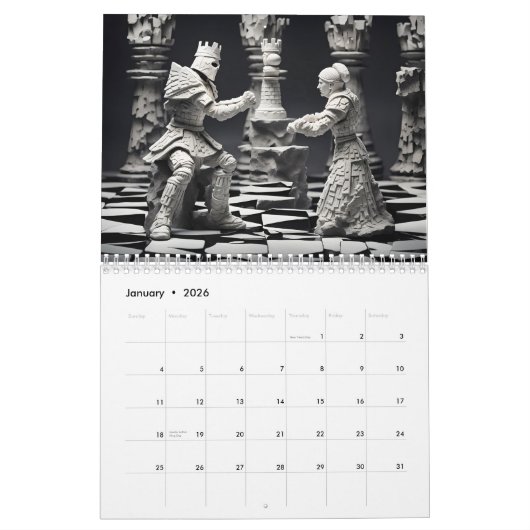 Schaakwandkalender 2025 kalender (Jan 2026)