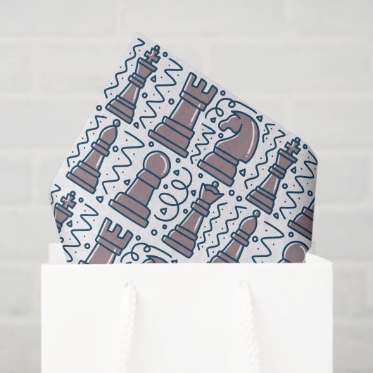 Schaakweefselpapier, Schaakbord Decoupage Tissuepapier (Cadeauzakje)