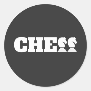 Schaakwoord White Knights Creatieve unieke strateg Ronde Sticker