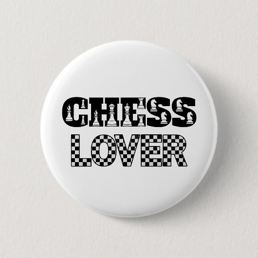 Schaakwoord Zwarte letters Lover Board Pattern Ronde Button 5,7 Cm (Voorkant)