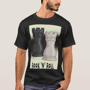 Schaakwoordspel Rook and Roll met schaakstuk roo T-shirt