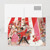 Schaakzaam circus roze roze zwart preforming meisj briefkaart (Voorkant / Achterkant)