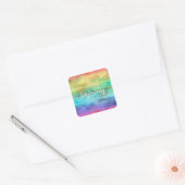 Schaakzame Waterverf van regenboog Vierkante Sticker (Envelop)