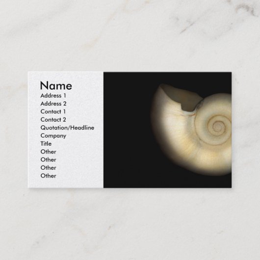 Schaal - Conchologie - Nautilus Visitekaartje (Voorkant)