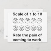 Schaal de pijn briefkaart (Voorkant / Achterkant)