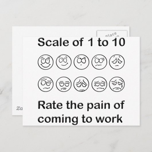 Schaal de pijn briefkaart (Voorkant / Achterkant)