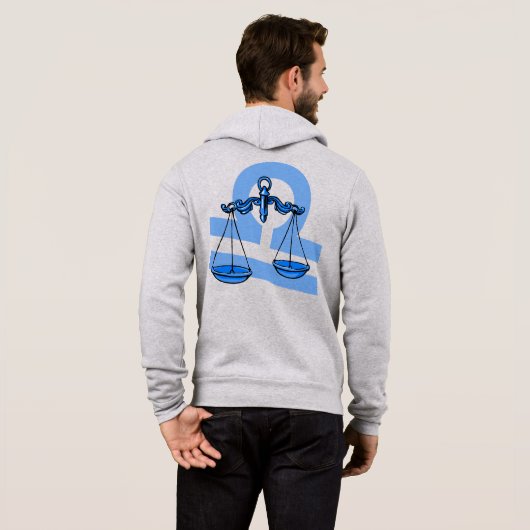 Schaal de schubben zodiablauw mannen omhoog hoodie (Achterkant volledig)