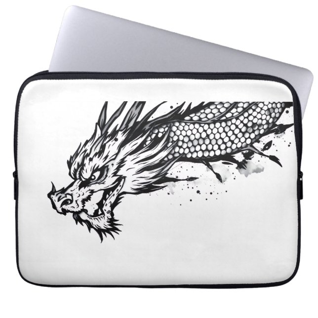 Schaal Draak Schaduw Laptop Sleeve (Voorkant)