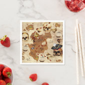 Schaal- en beenderen Pirate Treasure Map Servet (Insitu)