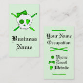 Schaal- en haakhaken (Linggroen - Witte schedel) Visitekaartje (Voorkant / Achterkant)