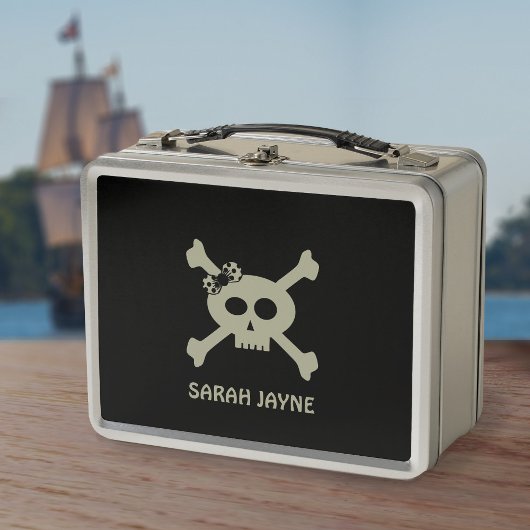 Schaal- en kruisbeenderen Pirate Flag Metal Lunchb