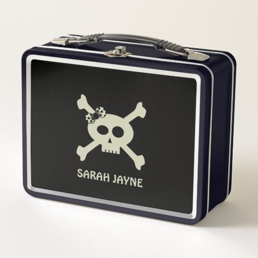 Schaal- en kruisbeenderen Pirate Flag Metal Lunchb (Voorkant)