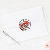 Schaal en spin ronde sticker (Envelop)