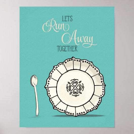 Schaal & Lepel Laten we samen weglopen Keuken Poster (Voorkant)