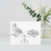 Schaal met Barn-uil en muizen Briefkaart (Staand voorkant)