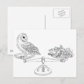 Schaal met Barn-uil en muizen Briefkaart (Voorkant / Achterkant)