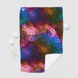 Schaal met blauwe chroomschalen op zalm golfhanddoek