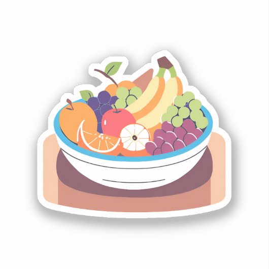 Schaal met fruit sticker (Voorkant)