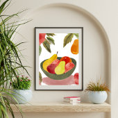 Schaal met Fruit | Waterverf Citrus Poster