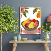 Schaal met Fruit | Waterverf Citrus Poster