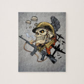 Schaal met helm, vliegtuigen en bommen legpuzzel (Verticaal)