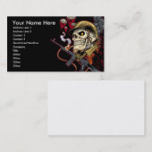 Schaal met helm, vliegtuigen en bommen visitekaartje (Voorkant / Achterkant)