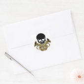 Schaal met Tuba Crossbones Vierkante Sticker (Envelop)