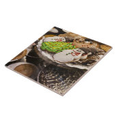 Schaal met verse kerstkoekjes tegeltje (Zijkant)