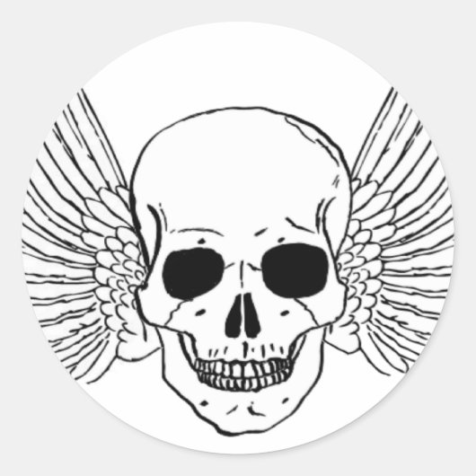 Schaal met vleugels ronde sticker (Voorkant)