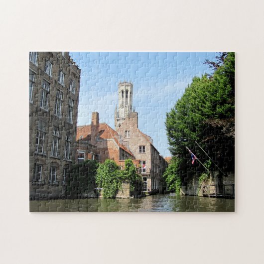 Schaal met waterkanaal in Brugge, België. Legpuzzel (Horizontaal)