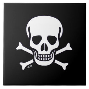 Schaal op Botten Zwarte grote tegel Tegeltje